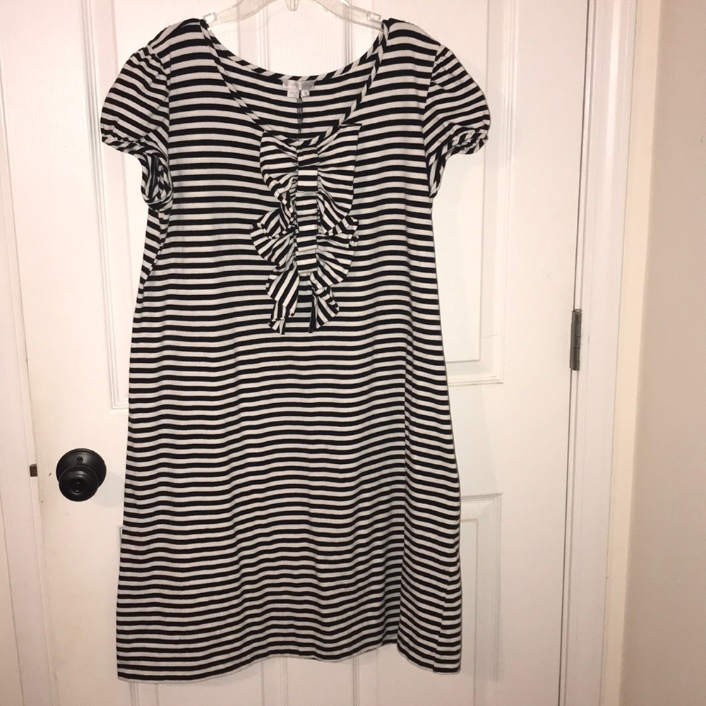 Black and white striped dress